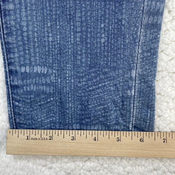 Liverpool Jeans Womens Sz 6 Blue Snake Pattern Straight Leg Mid Rise 30x27 - Picture 9 of 12